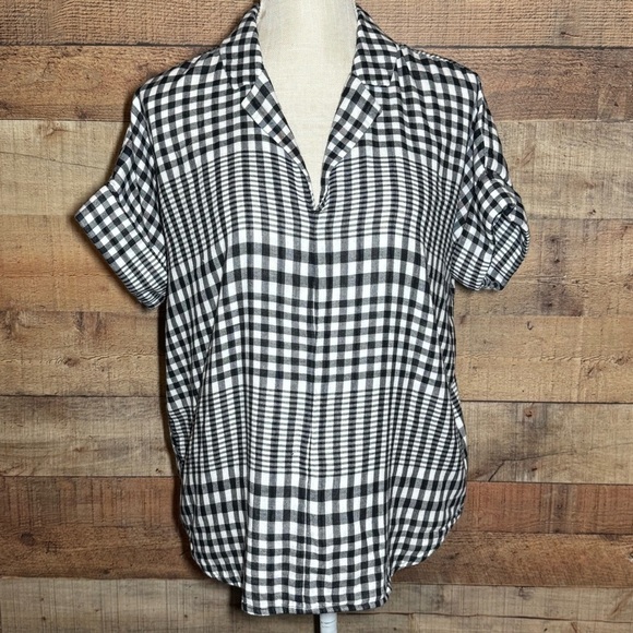 Madewell Double-Faced Hayden Popover Top in Breeney Plaid size Small - Picture 2 of 12